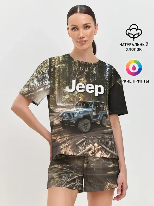 Женская пижама с шортами с принтом «Chrysler — Jeep»