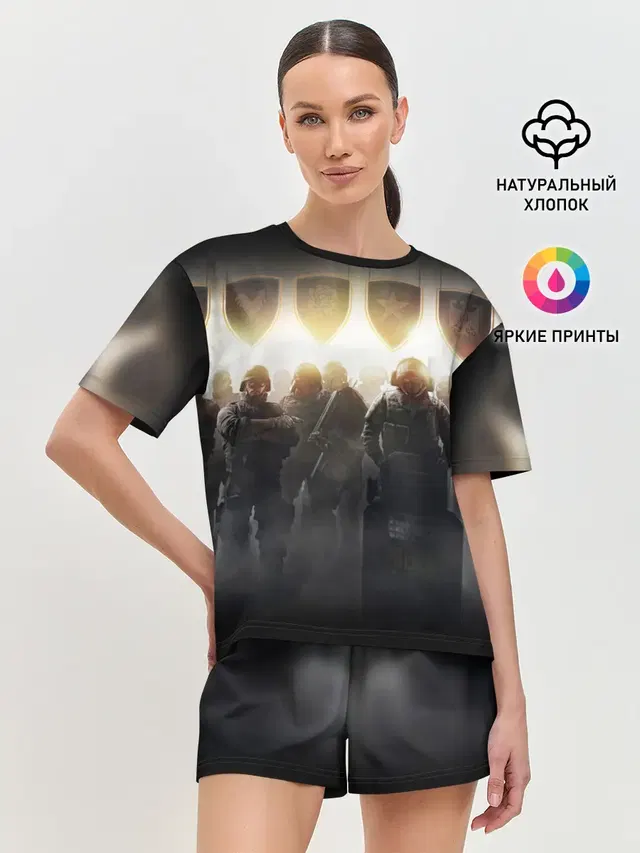 Женская пижама с шортами с принтом «Rainbow Six»