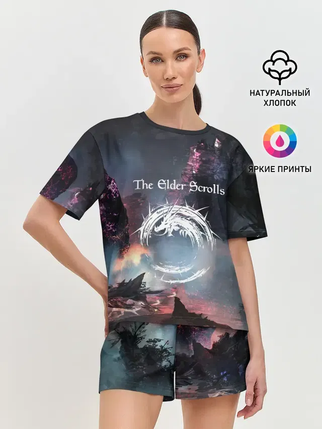 Женская пижама с шортами с принтом «The Elder Scrolls»