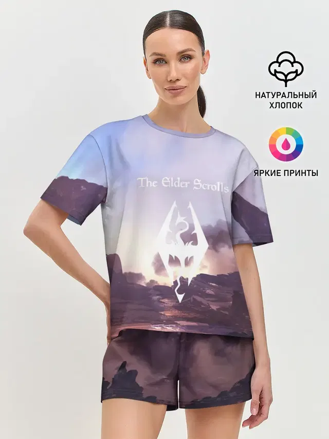 Женская пижама с шортами с принтом «The Elder Scrolls»