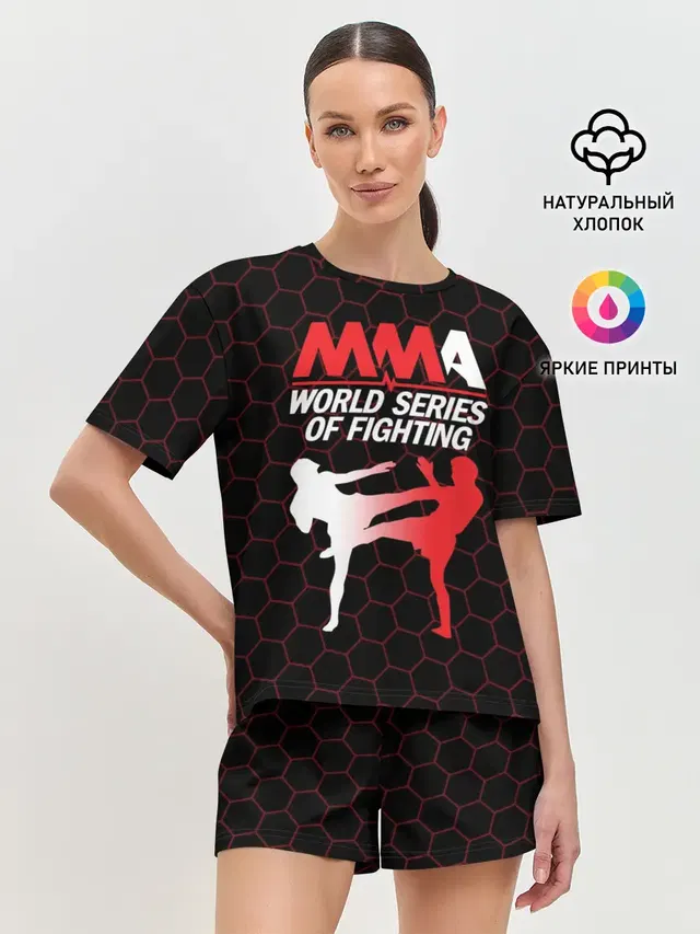 Женская пижама с шортами с принтом «MMA»
