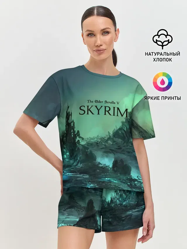 Женская пижама с шортами с принтом «The Elder Scrolls — SKYRIM»