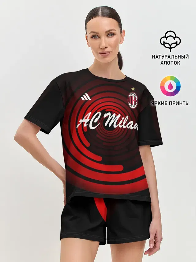 Женская пижама с шортами с принтом «Милан — AC Milan»