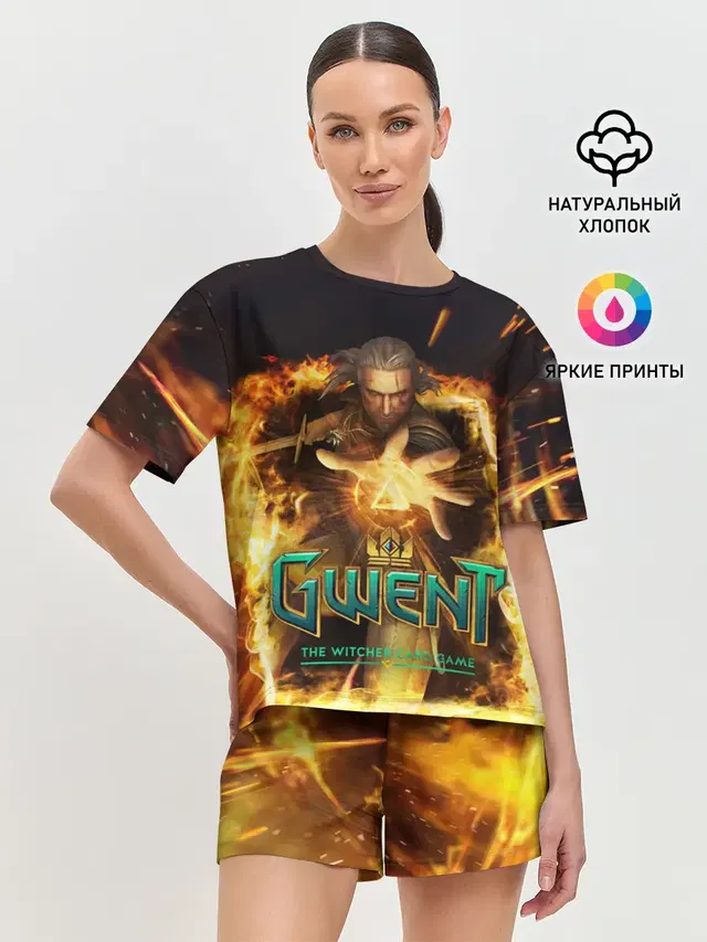 Женская пижама с шортами с принтом «Gwent — GWENT: The Witcher Card Game»