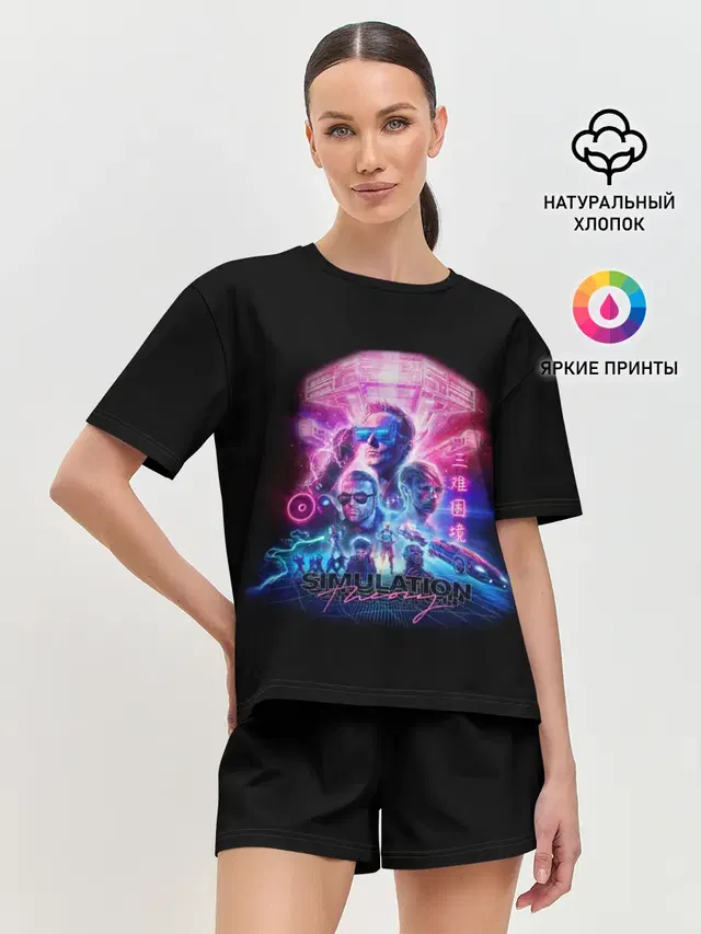 Женская пижама с шортами с принтом «Muse — MUSE Simulation Theory»