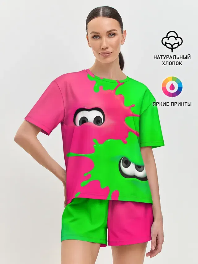 Женская пижама с шортами с принтом «Игры — Splatoon»