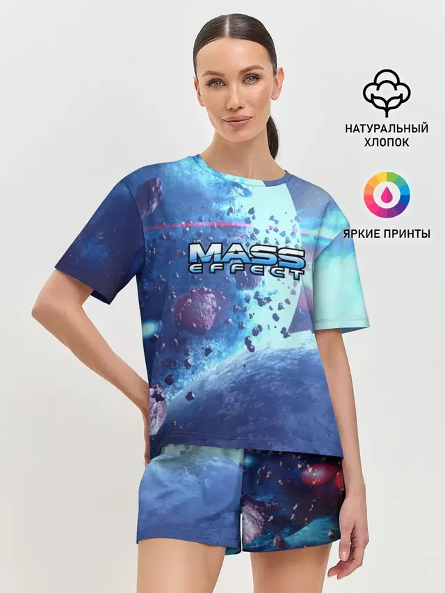 Женская пижама с шортами с принтом «Mass Effect»