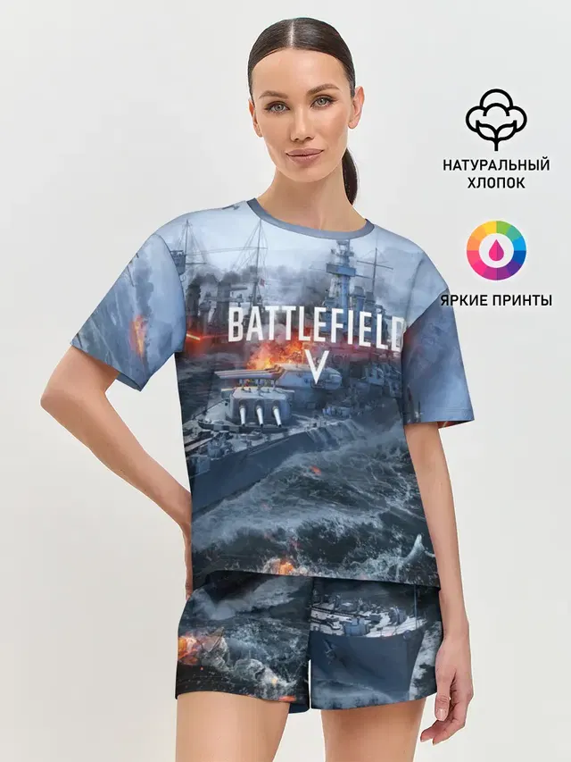 Женская пижама с шортами с принтом «BATTLEFIELD — BATTLEFIELD 5»