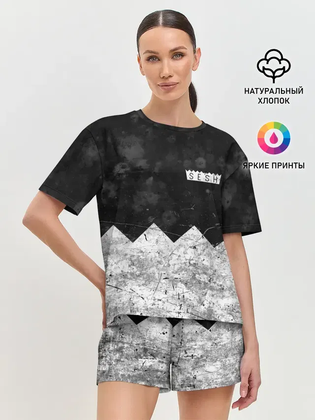 Женская пижама с шортами с принтом «Bones — BONES: SESH Team»