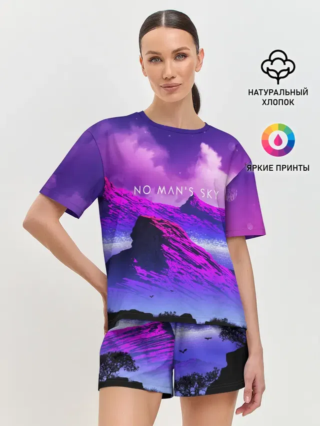 Женская пижама с шортами с принтом «No Mans Sky»