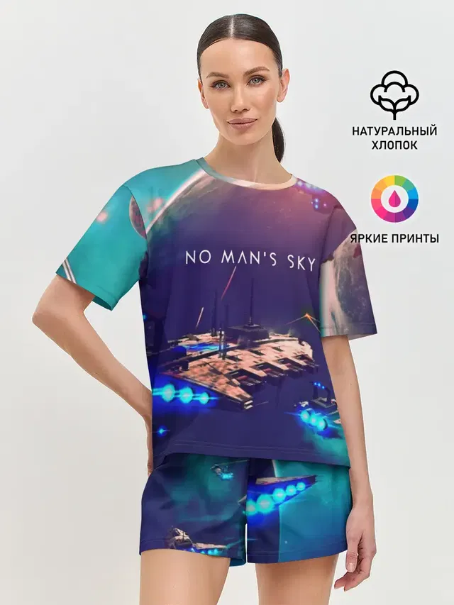 Женская пижама с шортами с принтом «No Mans Sky»