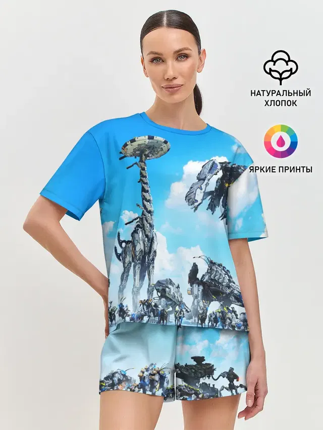 Женская пижама с шортами с принтом «Horizon Zero Dawn»