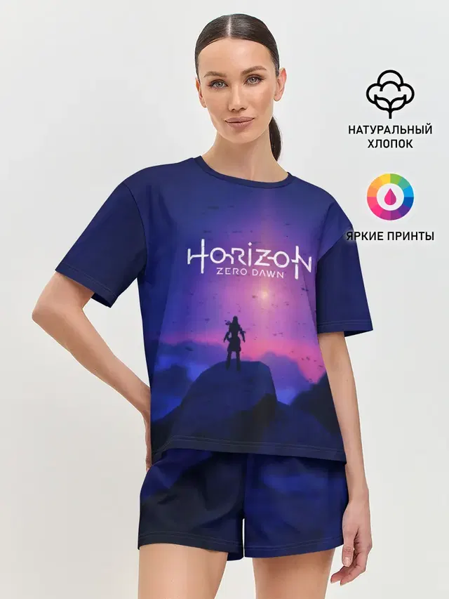 Женская пижама с шортами с принтом «Horizon Zero Dawn»