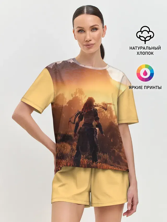 Женская пижама с шортами с принтом «Horizon Zero Dawn»