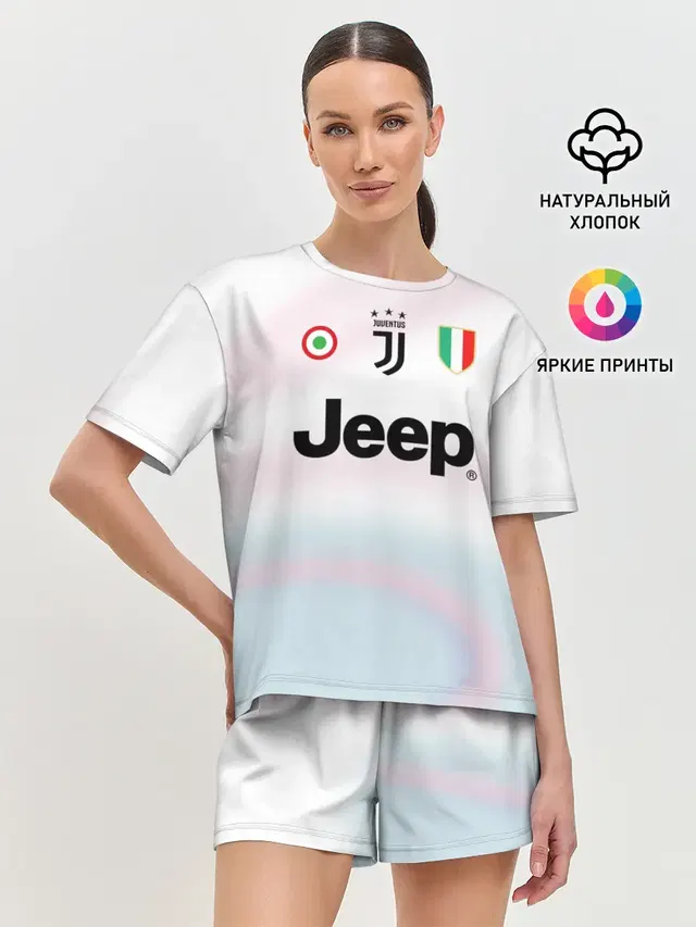 Женская пижама с шортами с принтом «Криштиану Роналду — Ronaldo 18-19 EA Sports»