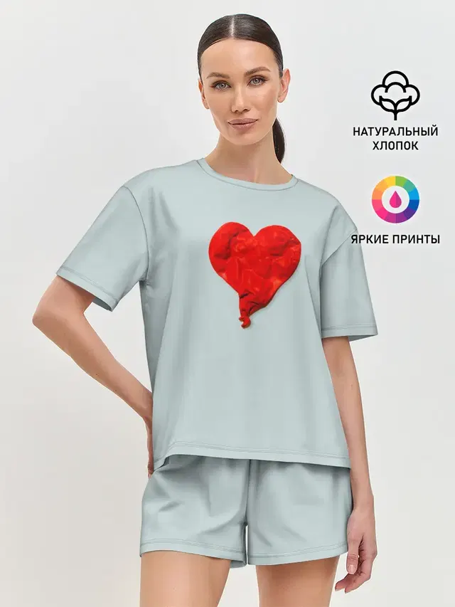Женская пижама с шортами с принтом «Kanye West — Kanye West Heartbreak»