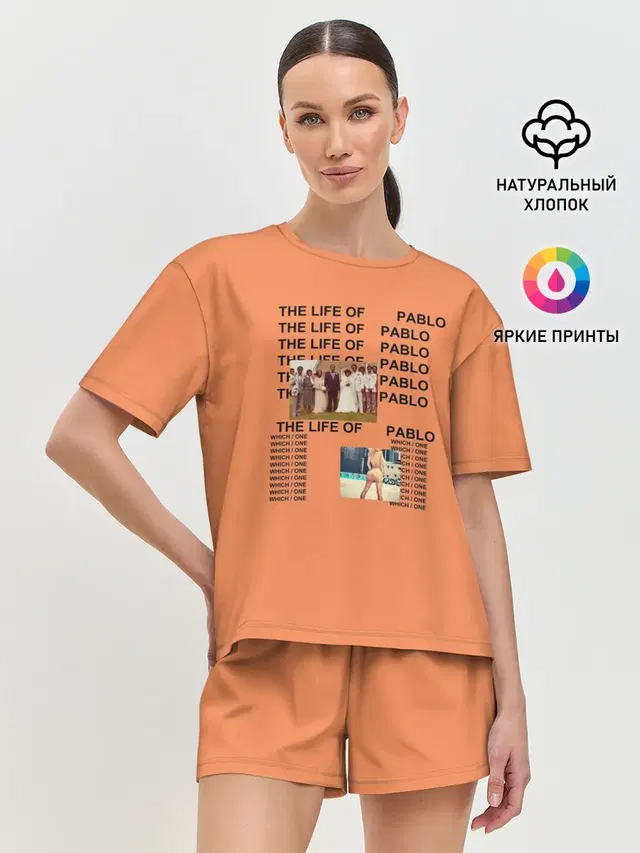 Женская пижама с шортами с принтом «Kanye West — Kanye West PABLO»
