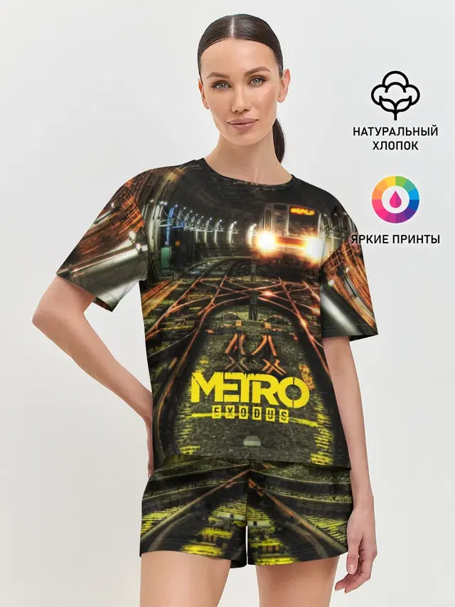 Женская пижама с шортами с принтом «Metro Exodus»