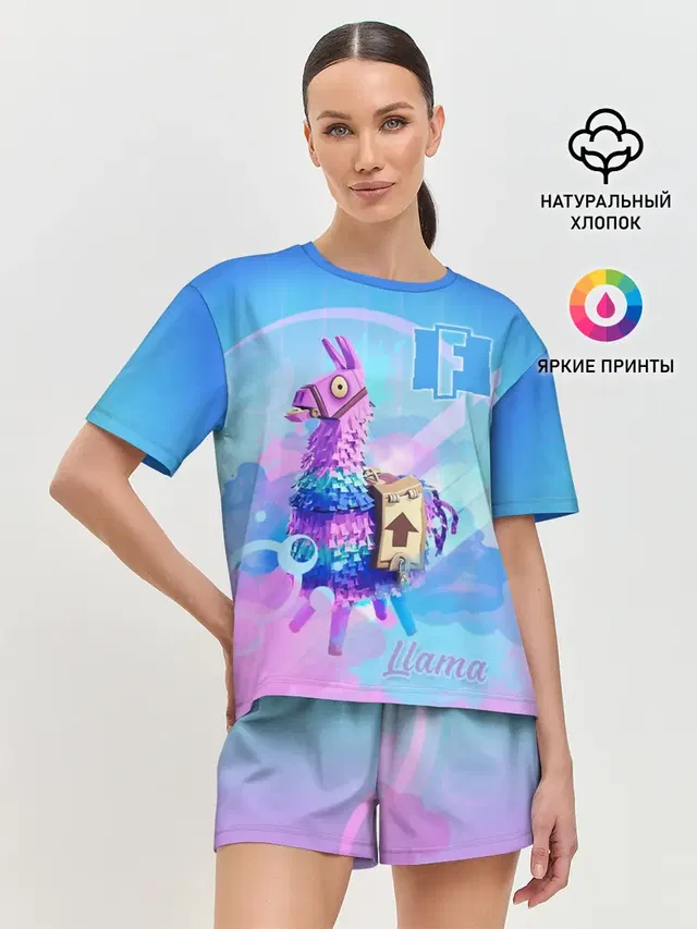 Женская пижама с шортами с принтом «Фортнайт»