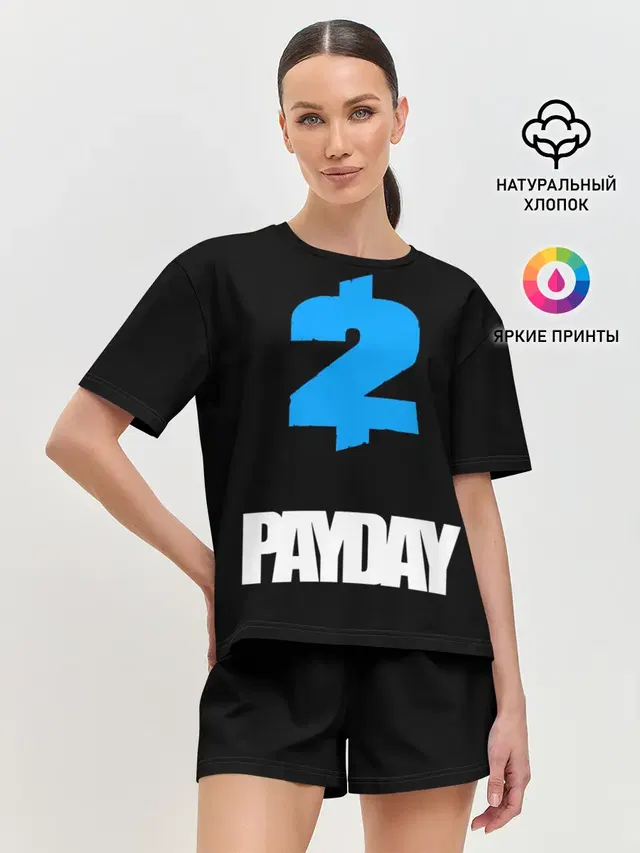 Женская пижама с шортами с принтом «Payday»