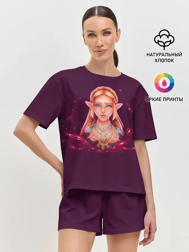 Женская пижама с шортами с принтом «The Legend of Zelda — Принцесса Зельда»