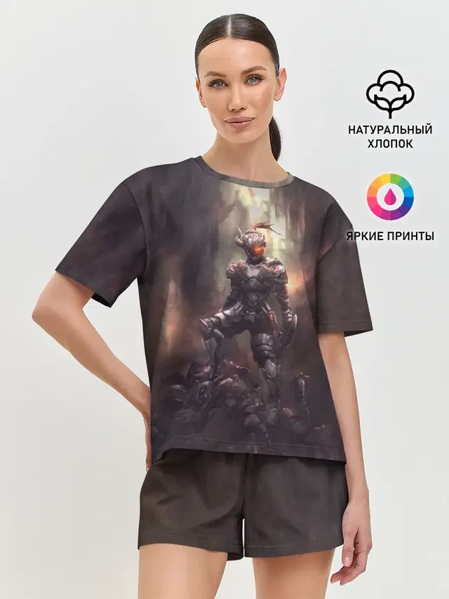 Женская пижама с шортами с принтом «Убийца гоблинов — Goblin Slayer darkness»