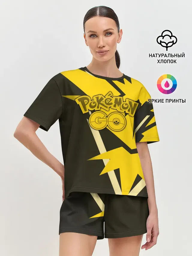 Женская пижама с шортами с принтом «Pokemon Go»