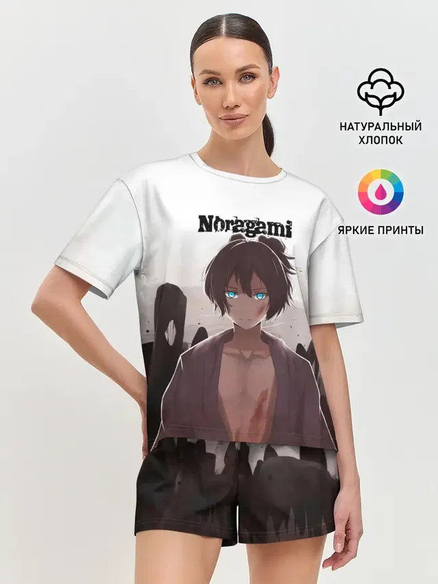 Женская пижама с шортами с принтом «Бездомный Бог — NORAGAMI Yato»