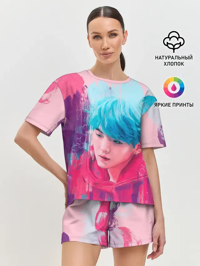Женская пижама с шортами с принтом «BTS»