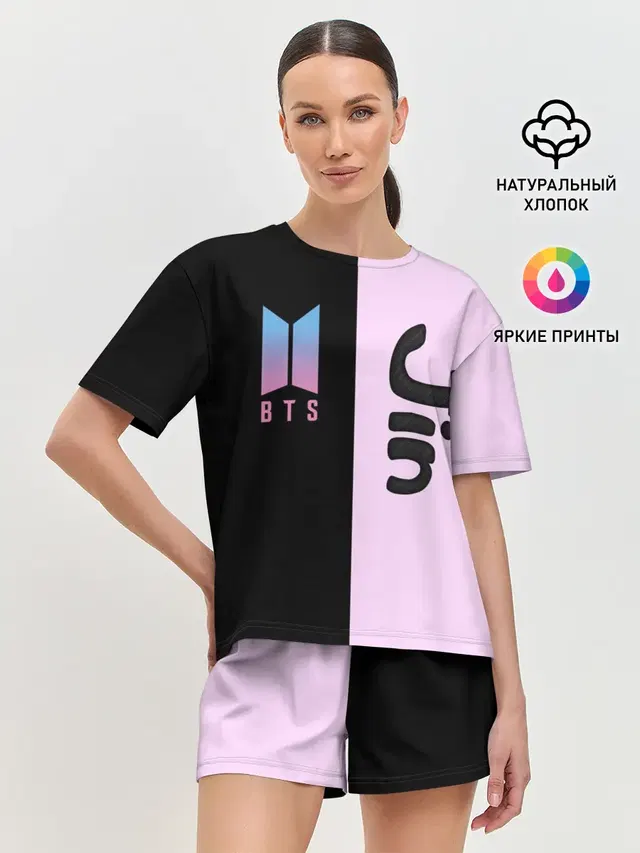 Женская пижама с шортами с принтом «BTS — BTS Jin»