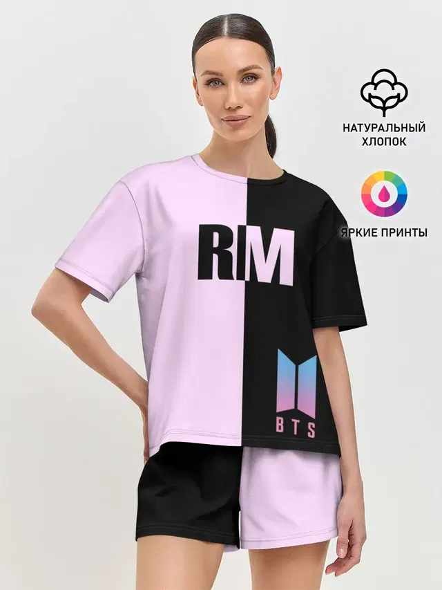 Женская пижама с шортами с принтом «BTS — BTS RM»
