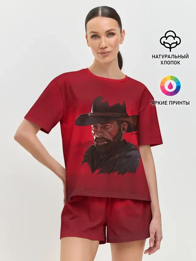 Женская пижама с шортами с принтом «Arthur Morgan»