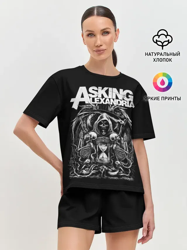 Женская пижама с шортами с принтом «Asking Alexandria»