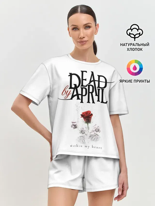 Женская пижама с шортами с принтом «Dead by April»