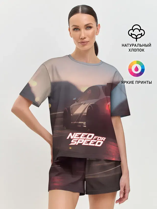 Женская пижама с шортами с принтом «NFS»