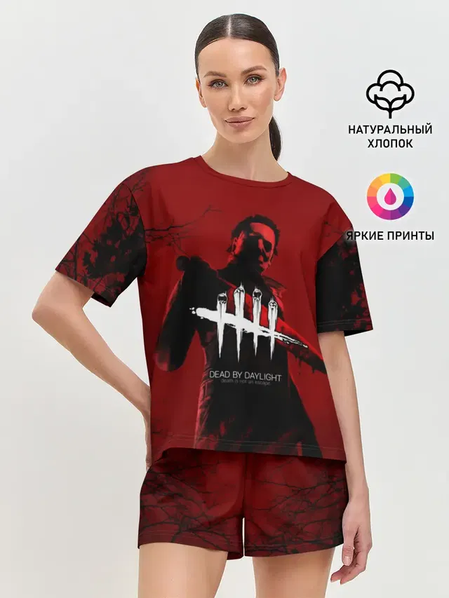 Женская пижама с шортами с принтом «Dead by Daylight»