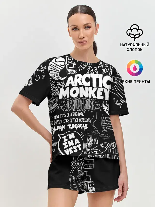 Женская пижама с шортами с принтом «Arctic Monkeys»