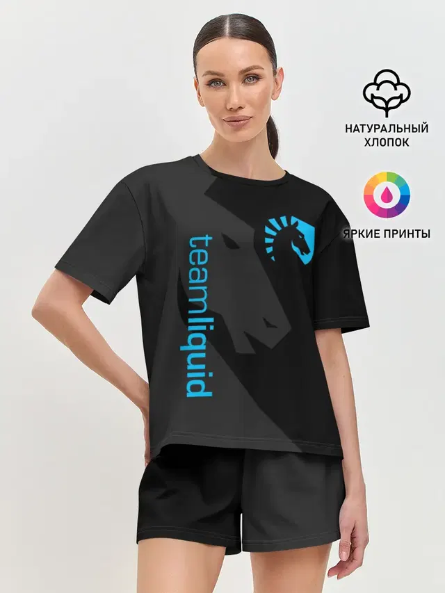 Женская пижама с шортами с принтом «Team Fortress — TEAM LIQUID — ТИМ ЛИКВИД»