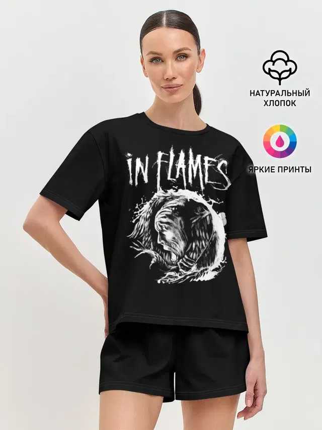 Женская пижама с шортами с принтом «In Flames»