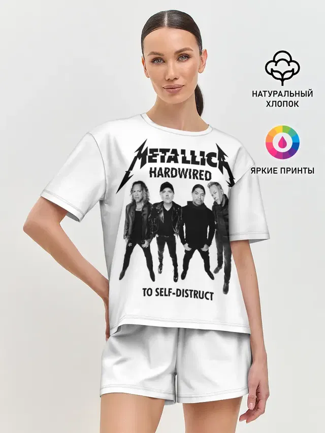Женская пижама с шортами с принтом «Metallica»