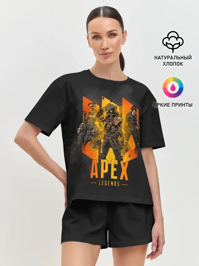 Женская пижама с шортами с принтом «Королевская битва — Apex legends»