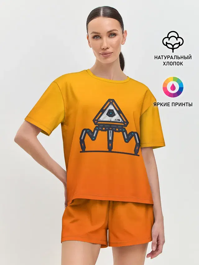 Женская пижама с шортами с принтом «Loot Tick»