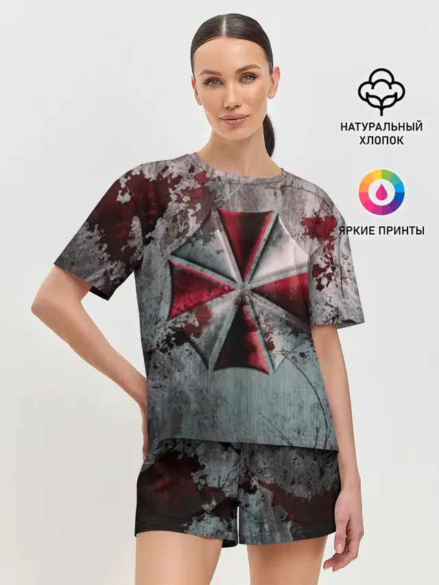 Женская пижама с шортами с принтом «Umbrella»