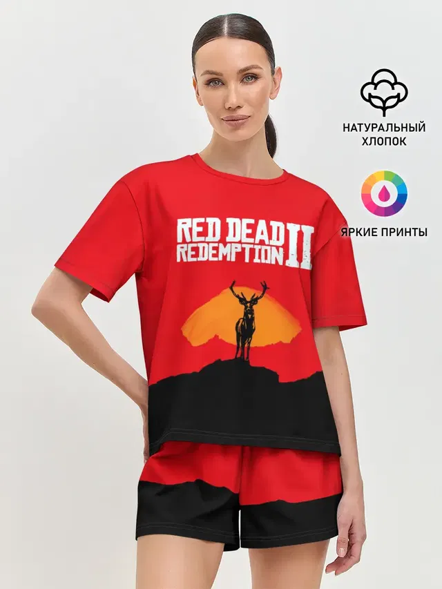 Женская пижама с шортами с принтом «Red Dead Redemption — RDR2»