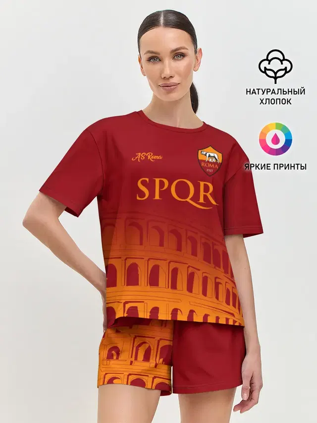 Женская пижама с шортами с принтом «Roma»