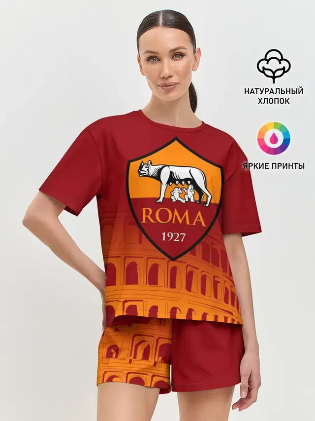 Женская пижама с шортами с принтом «Roma»