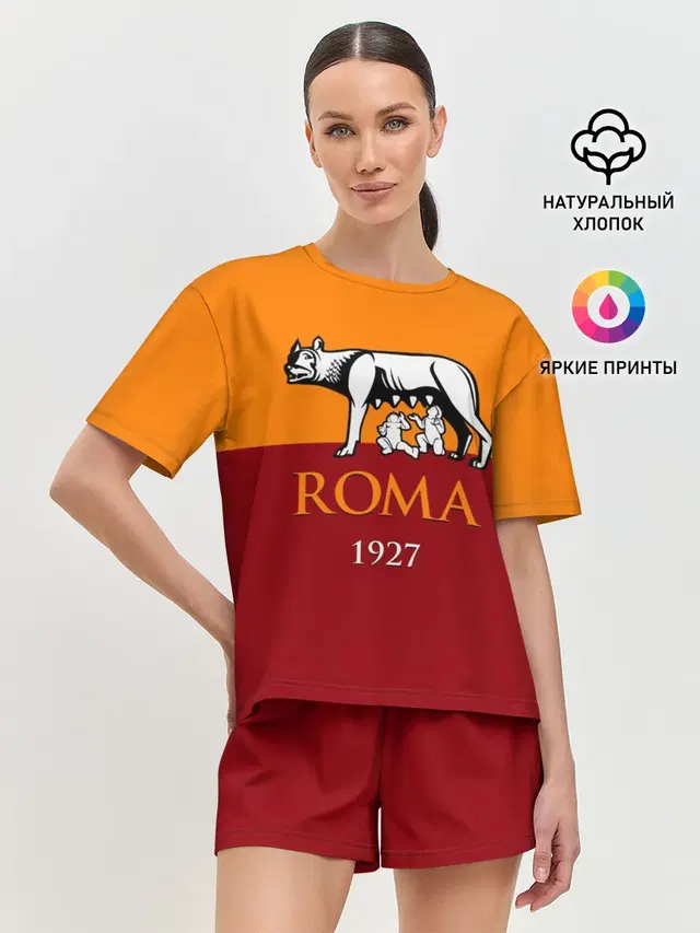 Женская пижама с шортами с принтом «Roma»