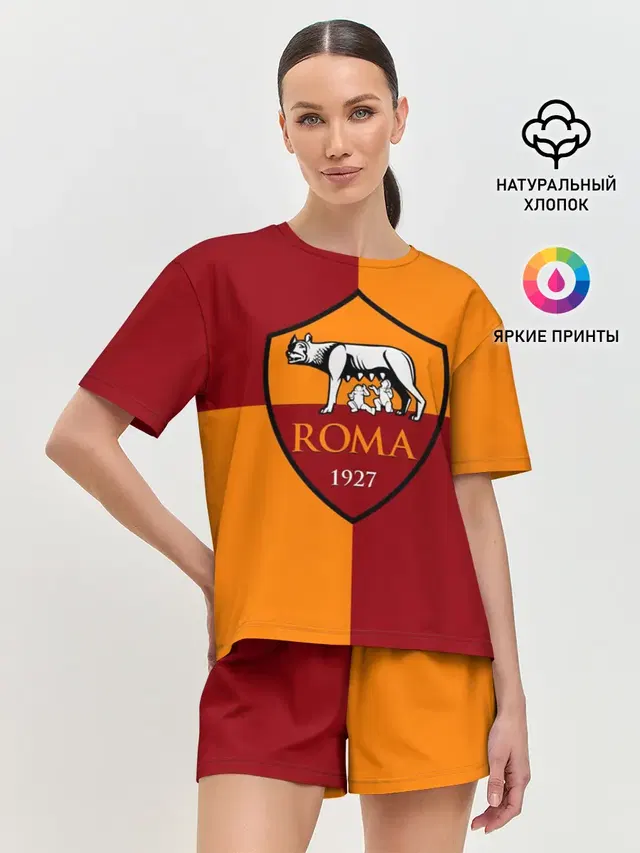 Женская пижама с шортами с принтом «Roma»