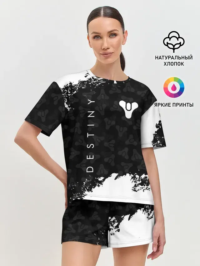 Женская пижама с шортами с принтом «Destiny»