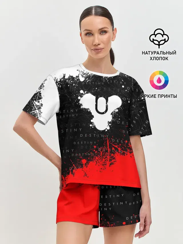 Женская пижама с шортами с принтом «Destiny»